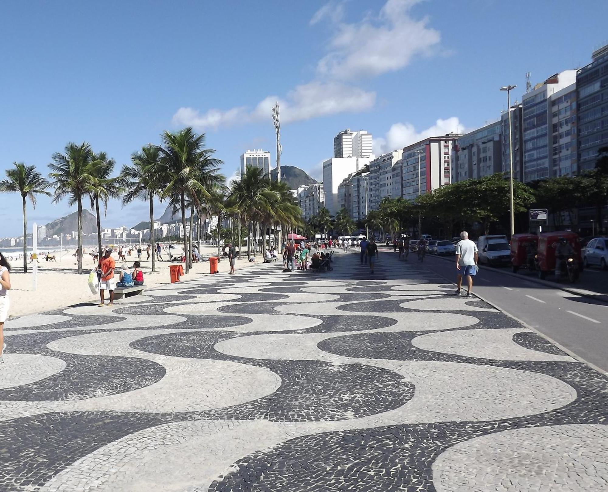 Vista Lateral Mar Copacabana Rio de Janeiro Bagian luar foto